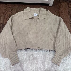 Princess Polly Oversized Collared Crop Sweater